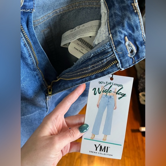 NEW With Tags YMI Dream Authentic Denim 90’s Wide Leg High Waisted Jeans 1 of 2 - Picture 10 of 15